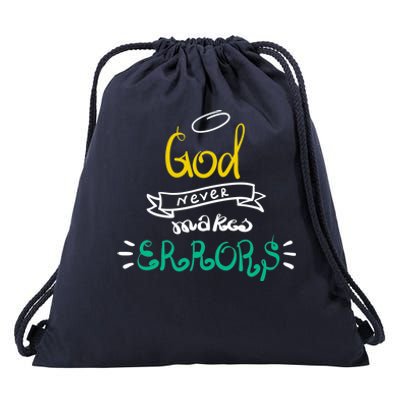 God Never Makes Errors Drawstring Bag