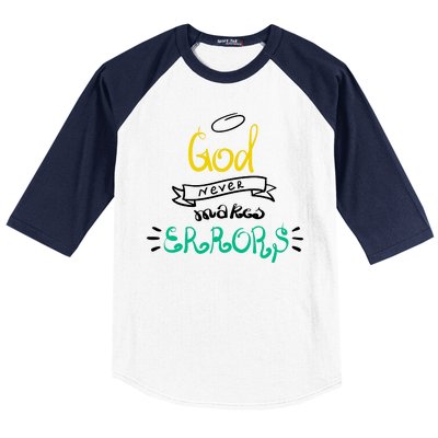 God Never Makes Errors Baseball Sleeve Shirt