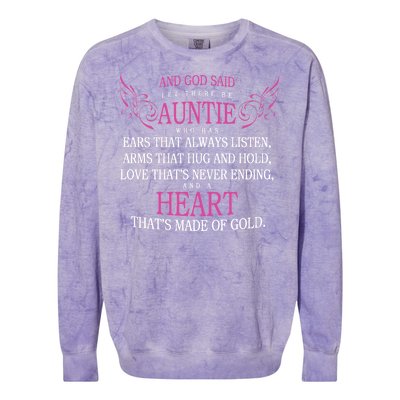 God Said Let There Be Auntie Colorblast Crewneck Sweatshirt