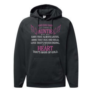 God Said Let There Be Auntie Performance Fleece Hoodie