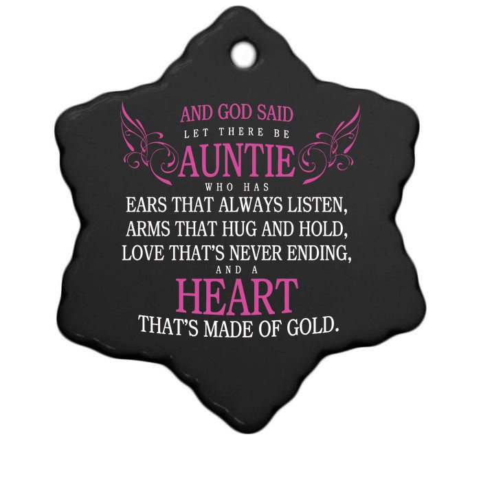 God Said Let There Be Auntie Ceramic Star Ornament