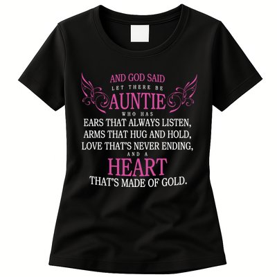God Said Let There Be Auntie Womens T-Shirt
