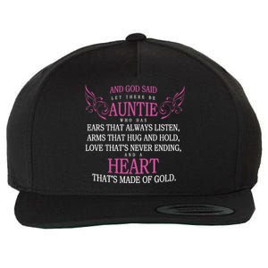 God Said Let There Be Auntie Wool Snapback Cap