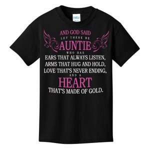 God Said Let There Be Auntie Kids T-Shirt