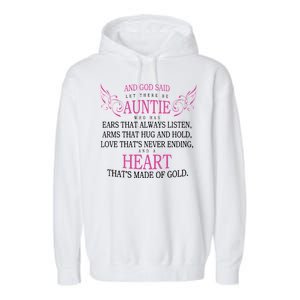 God Said Let There Be Auntie Garment-Dyed Fleece Hoodie