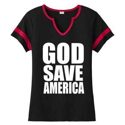 God Save America Ladies Halftime Notch Neck Tee