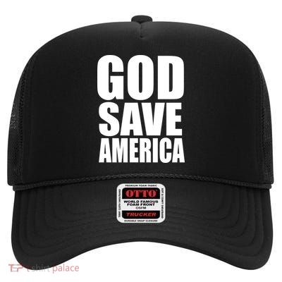 God Save America High Crown Mesh Back Trucker Hat