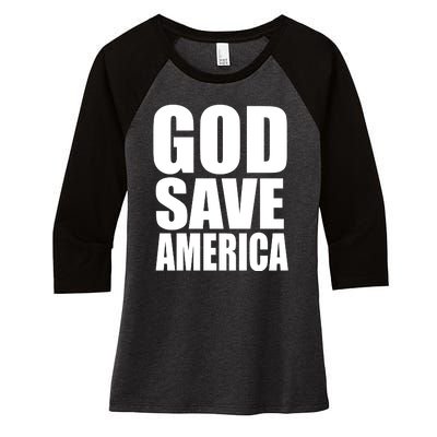 God Save America Women's Tri-Blend 3/4-Sleeve Raglan Shirt