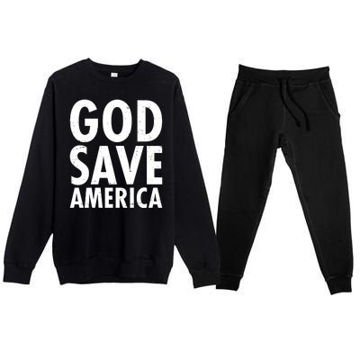 God Save America USA Religious Premium Crewneck Sweatsuit Set