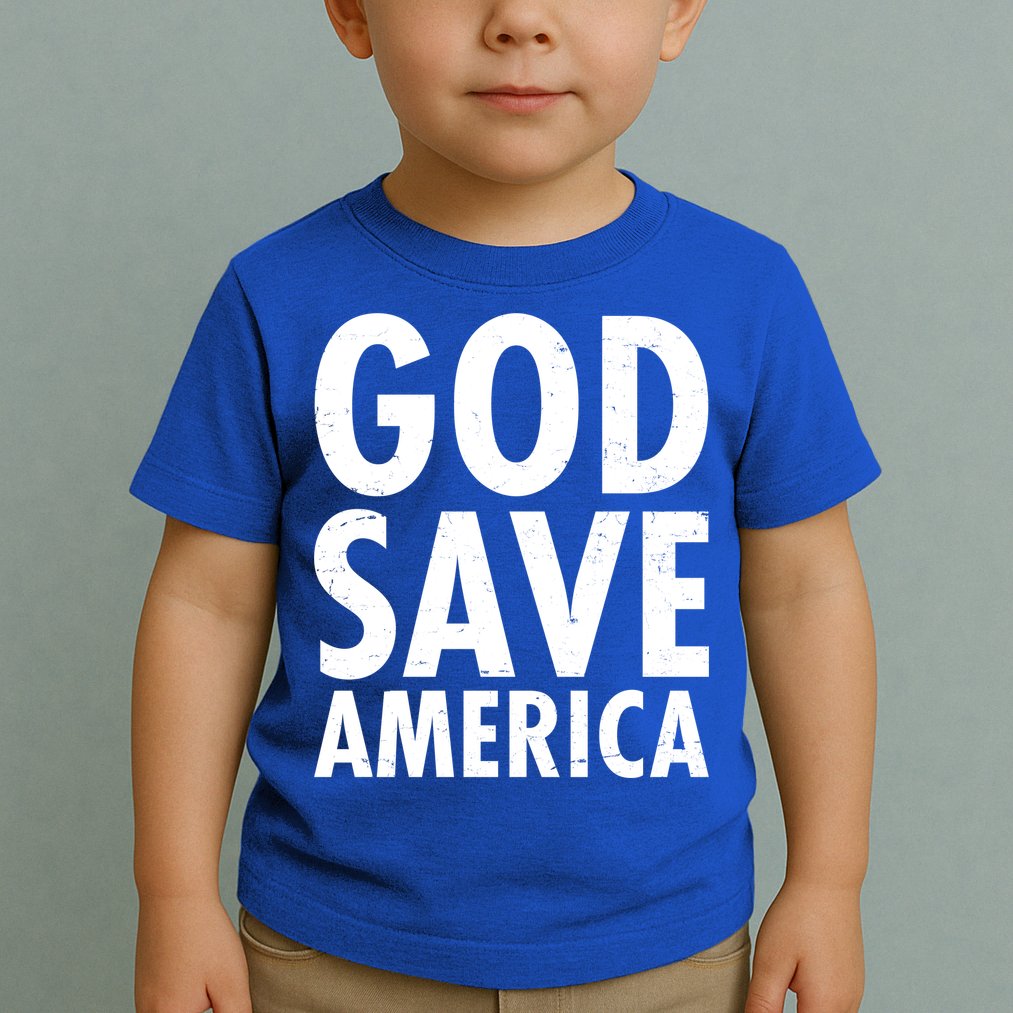 God Save America USA Religious Toddler T-Shirt