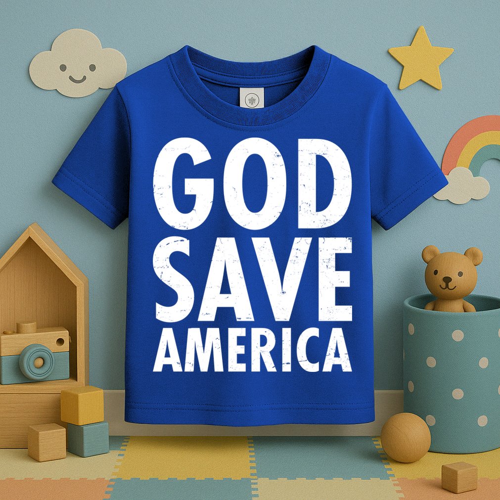 God Save America USA Religious Toddler T-Shirt