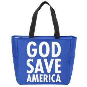 God Save America USA Religious Zip Tote Bag