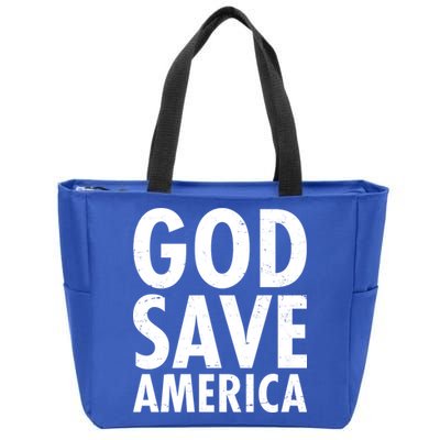 God Save America USA Religious Zip Tote Bag