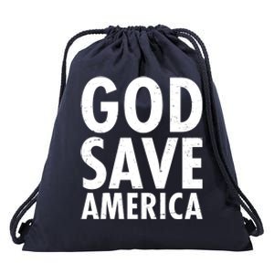 God Save America USA Religious Drawstring Bag