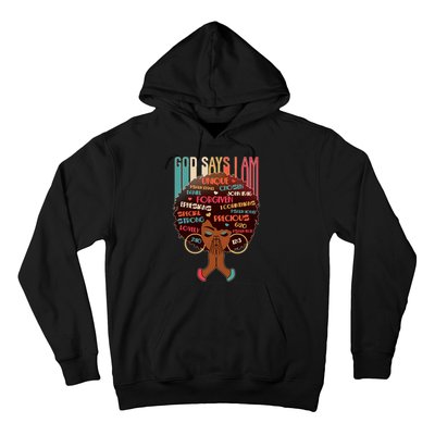 God Says I Am Praying Black Woman Hoodie