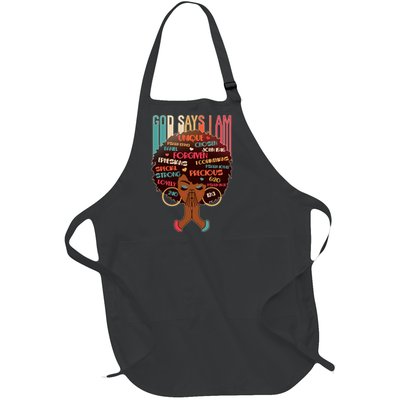 God Says I Am Praying Black Woman Full-Length Apron With Pockets