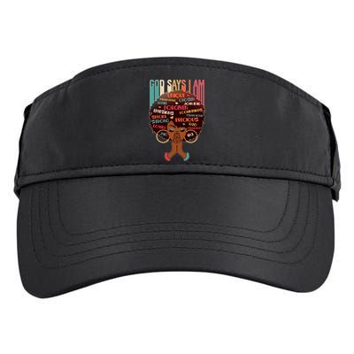 God Says I Am Praying Black Woman Adult Drive Performance Visor