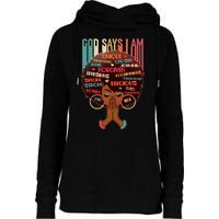 God Says I Am Praying Black Woman Womens Funnel Neck Pullover Hood