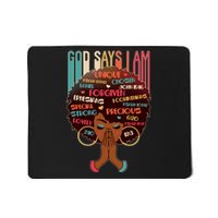 God Says I Am Praying Black Woman Mousepad