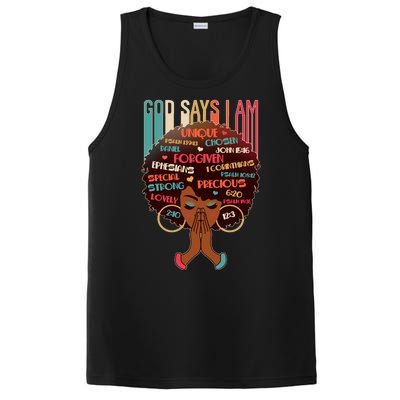 God Says I Am Praying Black Woman PosiCharge Competitor Tank