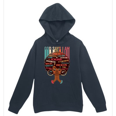 God Says I Am Praying Black Woman Urban Pullover Hoodie