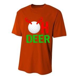 Golf Oh Deer Gift Funny Christmas Reindeer Performance Sprint T-Shirt