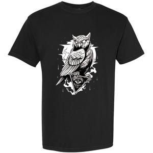 Goth Owl Design, Spooky Owl Design, Cool Owl, Owl Garment-Dyed Heavyweight T-Shirt