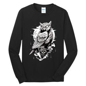 Goth Owl Design, Spooky Owl Design, Cool Owl, Owl Tall Long Sleeve T-Shirt