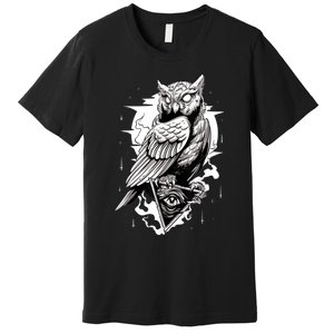 Goth Owl Design, Spooky Owl Design, Cool Owl, Owl Premium T-Shirt