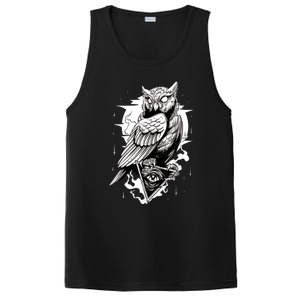 Goth Owl Design, Spooky Owl Design, Cool Owl, Owl PosiCharge Competitor Tank