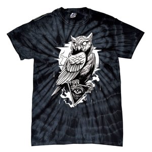 Goth Owl Design, Spooky Owl Design, Cool Owl, Owl Tie-Dye T-Shirt