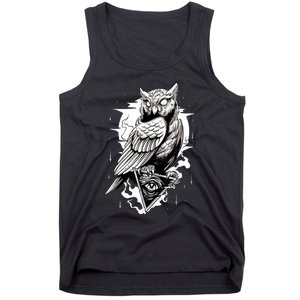 Goth Owl Design, Spooky Owl Design, Cool Owl, Owl Tank Top