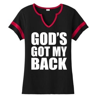 God's Got My Back Ladies Halftime Notch Neck Tee