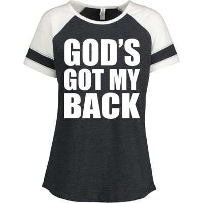 God's Got My Back Enza Ladies Jersey Colorblock Tee