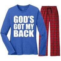 God's Got My Back Women's Long Sleeve Flannel Pajama Set 