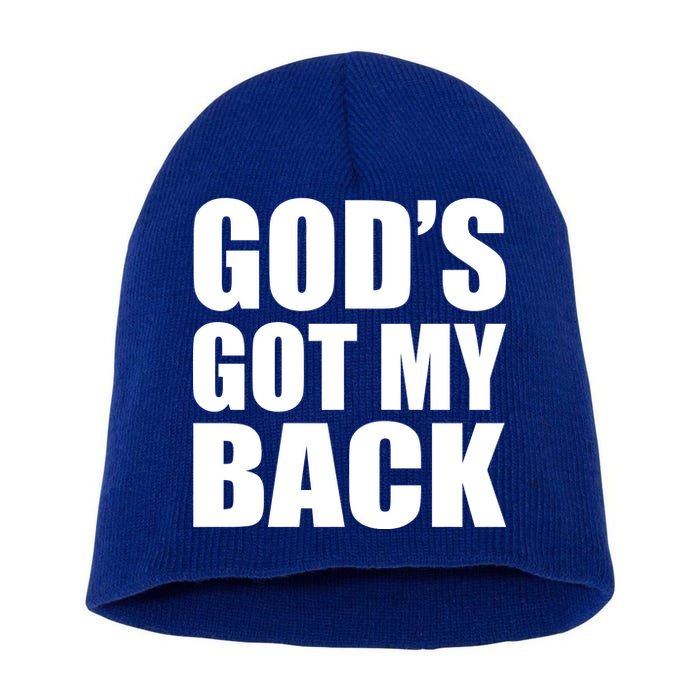 God's Got My Back Short Acrylic Beanie