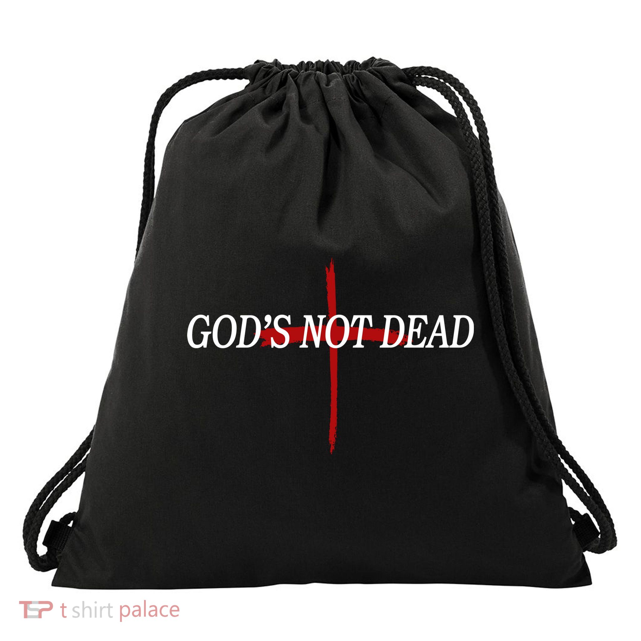 God's Not Dead Drawstring Bag