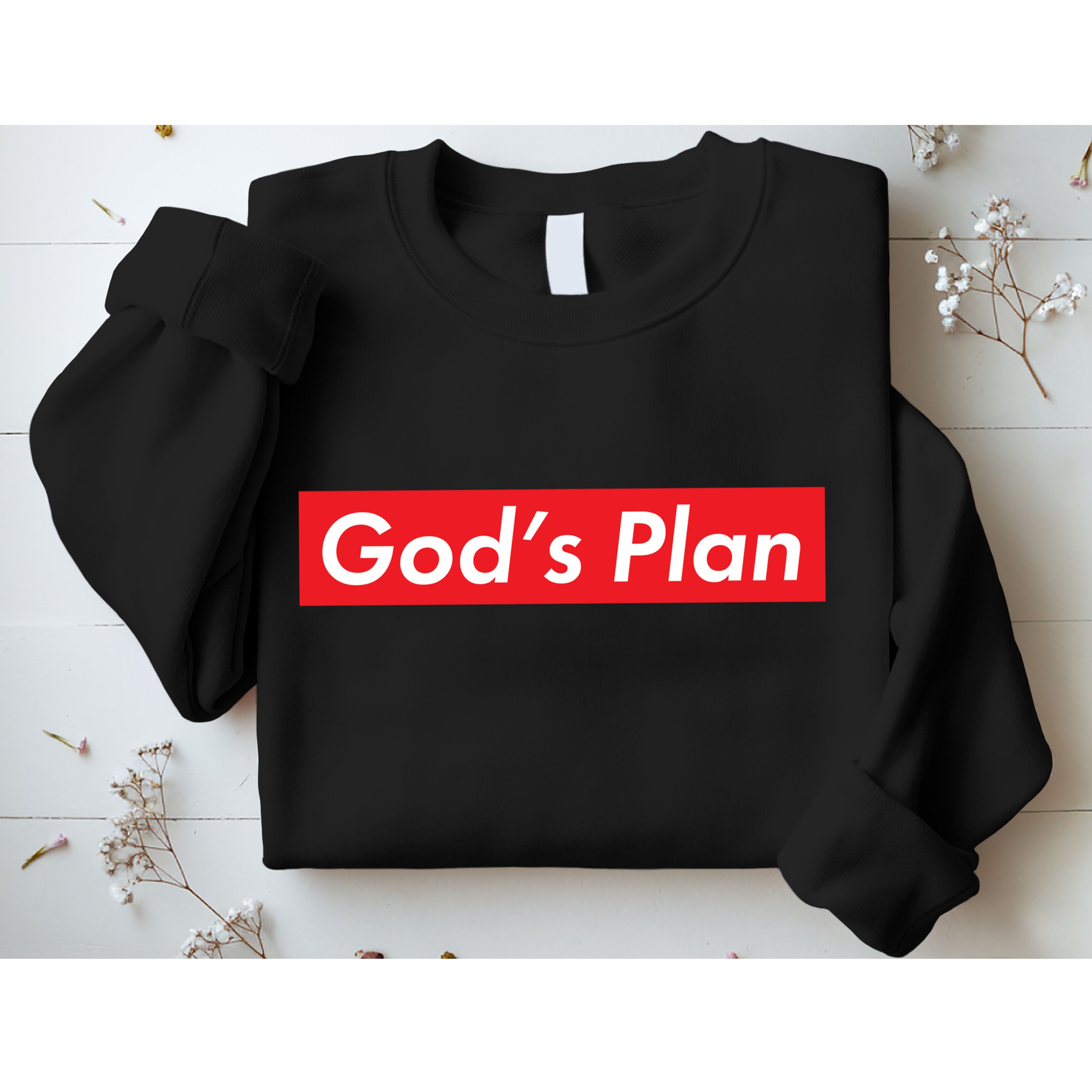 God's Plan Red Box Logo Sweatshirt