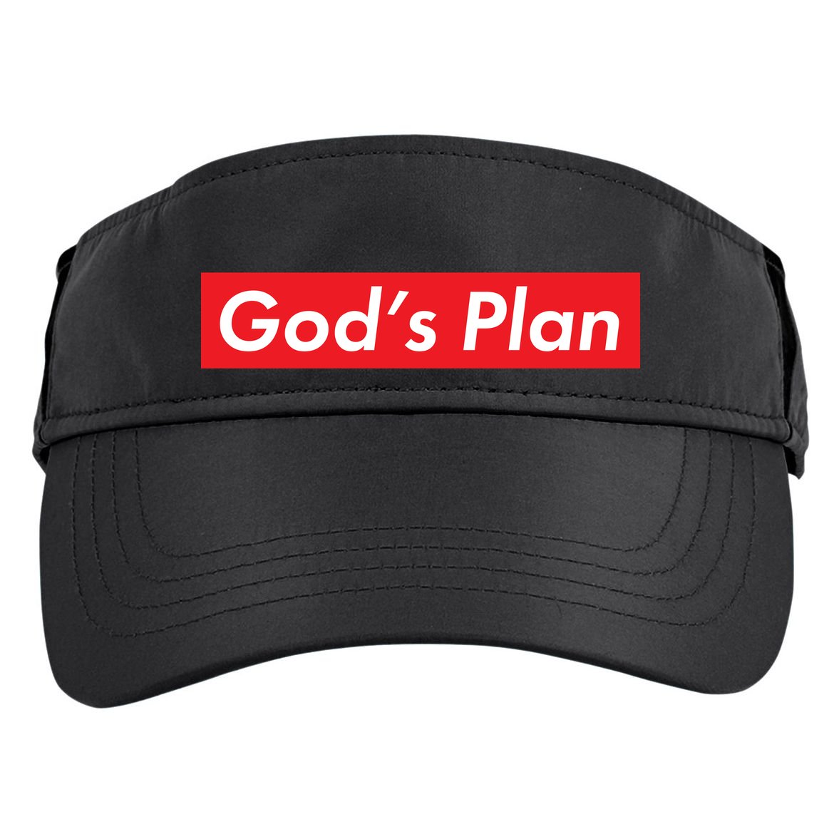 God's Plan Red Box Logo Adult Drive Performance Visor