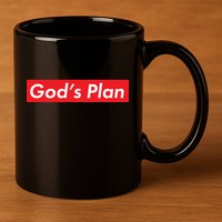 God's Plan Red Box Logo 11oz C Handle Ceramic Mug