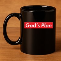 God's Plan Red Box Logo 11oz C Handle Ceramic Mug