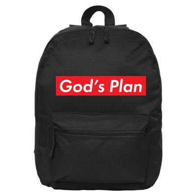 God's Plan Red Box Logo 16 in Basic Backpack
