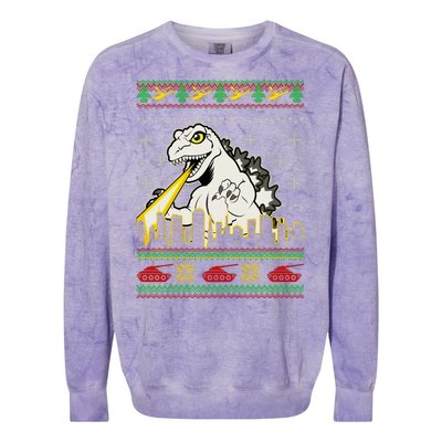 Monster Ugly Christmas Sweater Colorblast Crewneck Sweatshirt