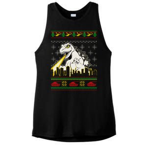 Monster Ugly Christmas Sweater Ladies PosiCharge Tri-Blend Wicking Tank