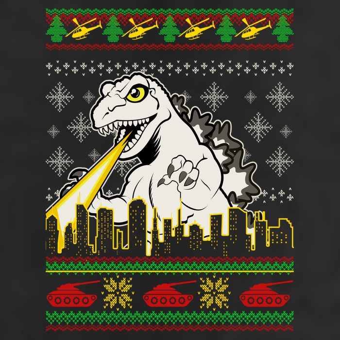 Monster Ugly Christmas Sweater Garment-Dyed Heavyweight T-Shirt