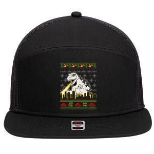 Monster Ugly Christmas Sweater 7 Panel Mesh Trucker Snapback Hat