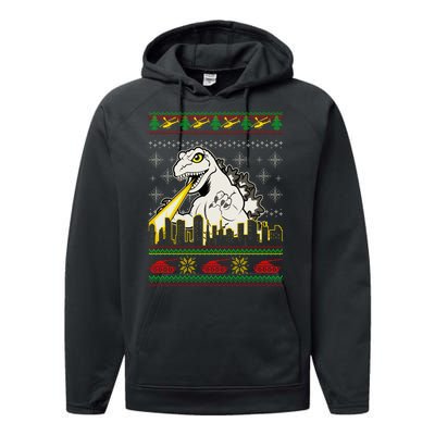 Monster Ugly Christmas Sweater Performance Fleece Hoodie