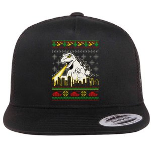 Monster Ugly Christmas Sweater Flat Bill Trucker Hat