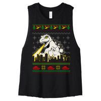 Monster Ugly Christmas Sweater Women's Racerback Cropped Tank