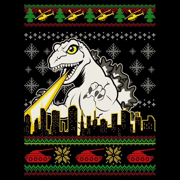 Monster Ugly Christmas Sweater Tie-Dye T-Shirt